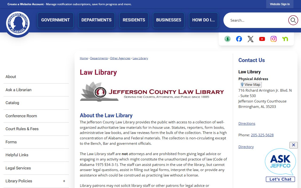 Jefferson County Jail - Birmingham visitation and inmate record information